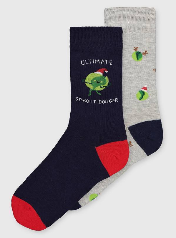 Christmas Sprout Ankle Socks 2 Pack 9-12